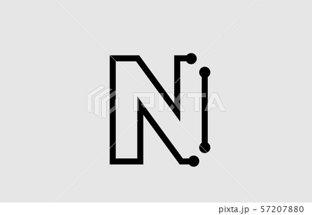 N letter alphabet logo design with line and dots 57207880