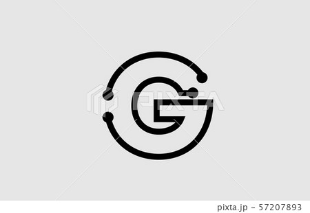 G letter alphabet logo design with line and dotsのイラスト素材 [57207893] - PIXTA