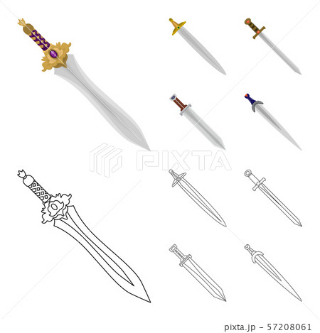 Isolated object of game and armor symbol. Collection of game and blade vector icon for stock. 57208061