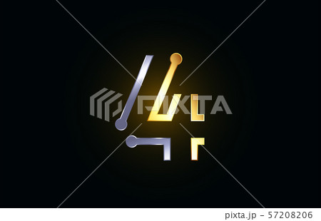 gold and silver metal number 4 for logo icon 57208206