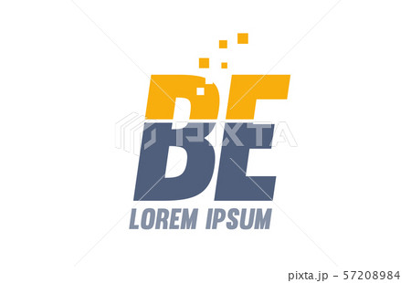 yellow blue BE B E alphabet letter logo company 57208984