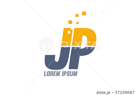 yellow blue JP J P alphabet letter logo company 57209087