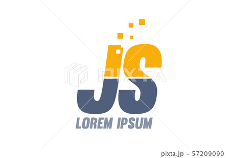 Yellow Blue Js J S Alphabet Letter Logo Companyのイラスト素材
