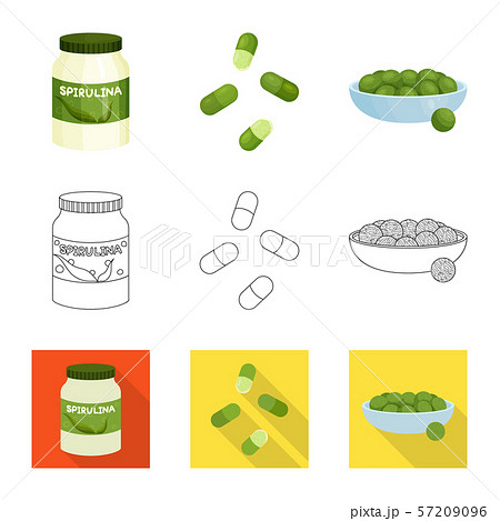 Vector illustration of protein and sea symbol. Set of protein and natural stock symbol for web. Vector illustration of protein and sea symbol. Set of protein and natural stock symbol for web. 57209096