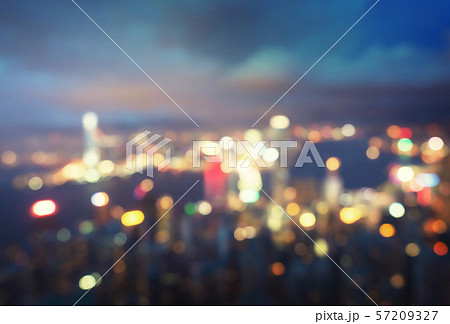 blurred lighhts from peak Victoria, Hong Kong 57209327