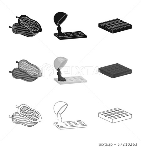 Vector design of food and yummy icon. Collection of food and brown stock symbol for web. 57210263