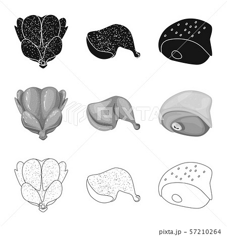 Vector design of product and poultry logo. Collection of product and agriculture stock vector 57210264
