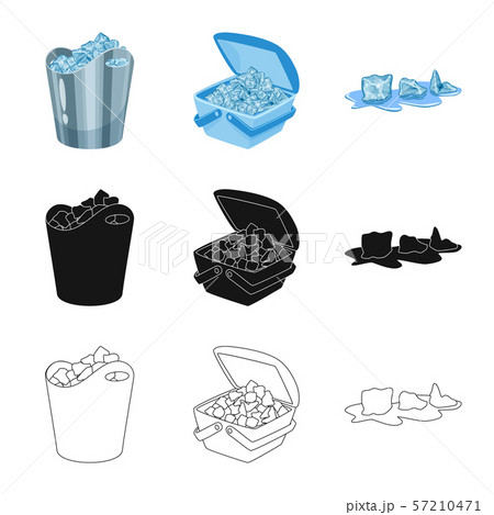 Isolated object of texture and frozen icon. Collection of texture and transparent vector icon for 57210471