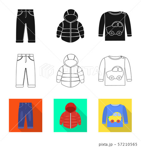 Vector design of fashion and garment sign. Collection of fashion and cotton stock symbol for web. 57210565