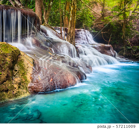 Beautiful waterfall Huai Mae Khamin, Thailand 57211009