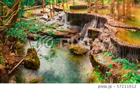Beautiful waterfall Huai Mae Khamin, Thailand 57211012