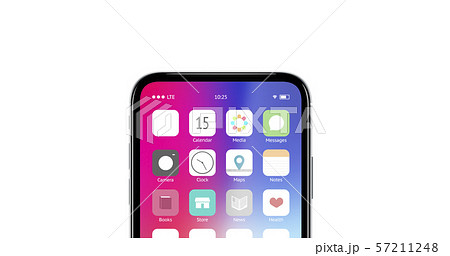 Blank white app button on phone screen mockup Blank white app button on phone screen mockup 57211248
