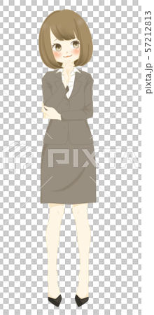 スーツ-頬を赤めにやける女性 57212813