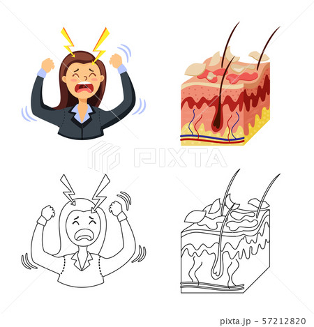 Vector design of medical and pain sign. Collection of medical and disease stock vector illustration. 57212820