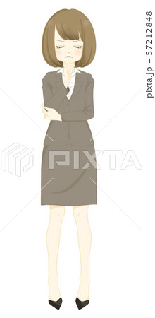 スーツ-目を閉じて考える女性 57212848