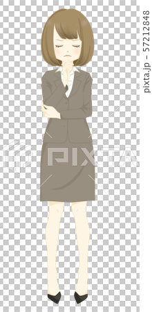 スーツ-目を閉じて考える女性 57212848