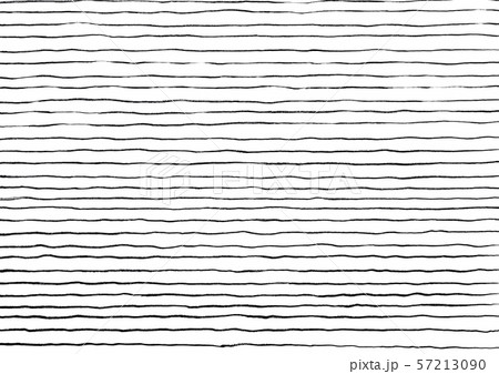 筆で描いた黒い手描きの線 アナログな和風ボーダー背景のイラスト素材