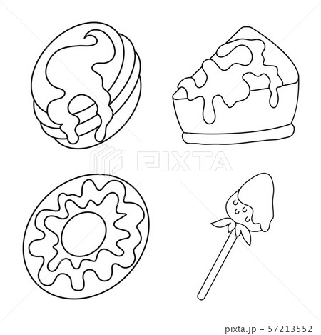Vector design of sweet and product icon. Collection of sweet and caramel stock vector illustration. 57213552