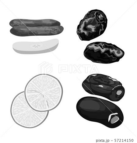 Isolated object of vitamin and nature icon. Set of vitamin and dried vector icon for stock. Isolated object of vitamin and nature icon. Set of vitamin and dried vector icon for stock. 57214150
