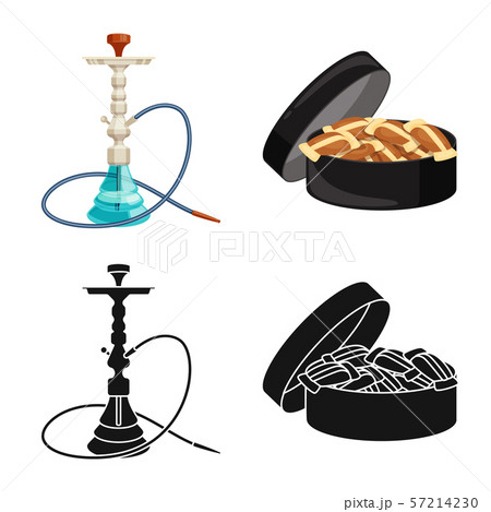 Isolated object of refuse and stop logo. Set of refuse and habit stock vector illustration. 57214230