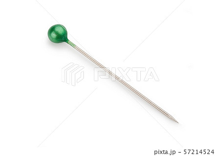 Green headed pin isolated on white 57214524