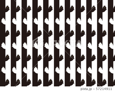 猫 ストライプ パターン背景のイラスト素材