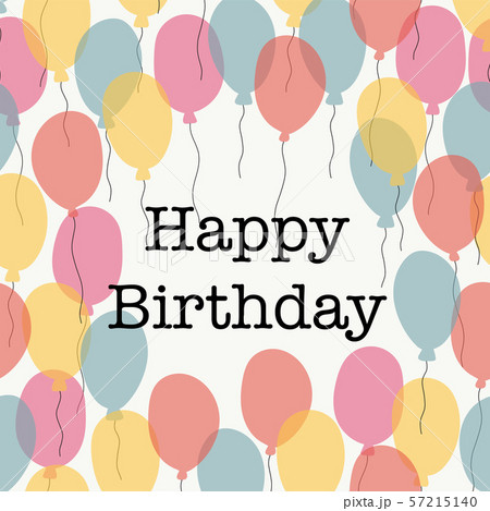 Happy Birthday typography vector design with balloons. Design template for birthday celebration 57215140