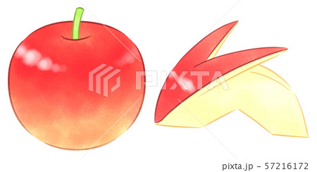 リンゴとリンゴうさぎのイラスト素材
