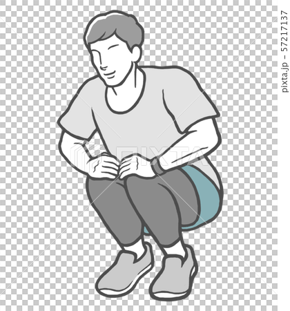 伸展的男人伸展到外面 57217137