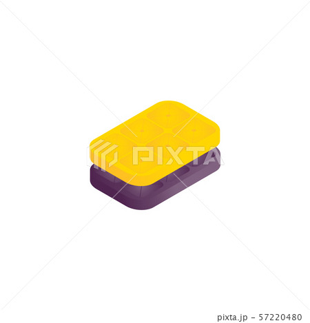 Isolated isometric vector stack of pillows 57220480