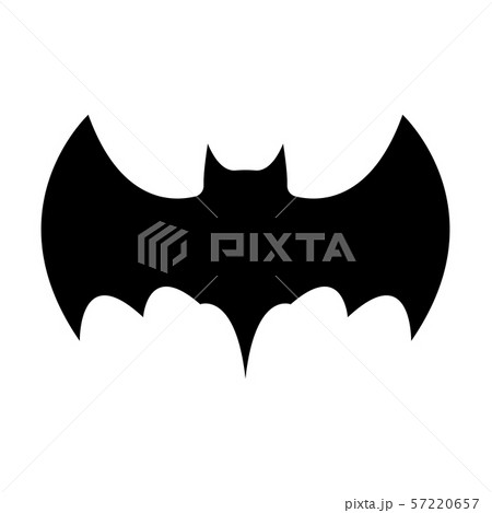 Black silhouette of bat isolated on white Black silhouette of bat isolated on white 57220657