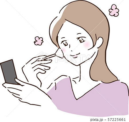 メイクをする女性 メイクをする女性 57225661