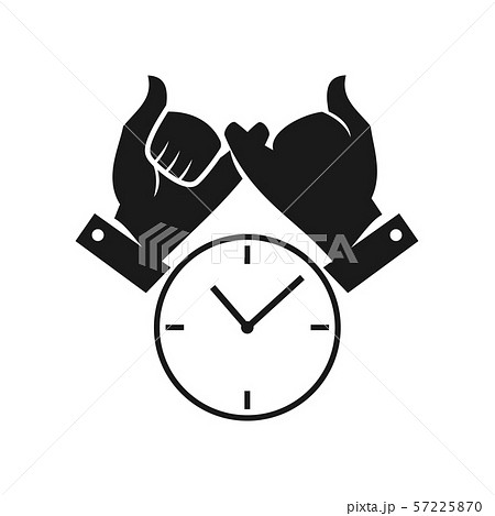 Time Hand Commitment Teamwork Together Black Logoのイラスト素材