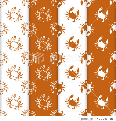 Set of 4 vector seamless pattern with crabs 57228130