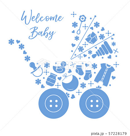Newborn baby vector illustration Baby stroller 57228179