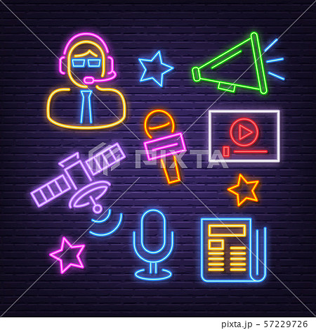 news neon icons 57229726