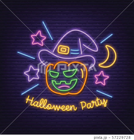 halloween party neon signboard halloween party neon signboard 57229728
