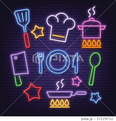 cooking neon icons cooking neon icons 57229732