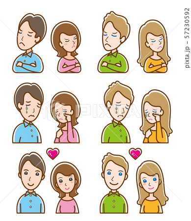 カップルの表情 のイラスト 57230592
