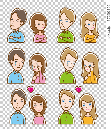 カップルの表情 のイラスト 57230592