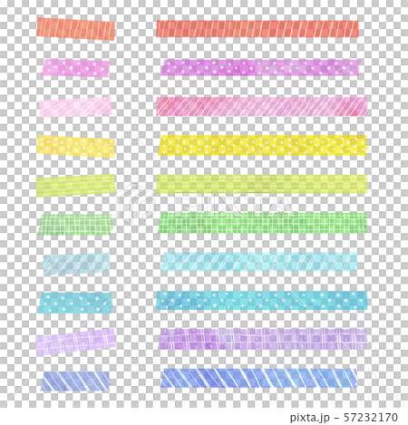 マスキングテープ セット 水彩風のイラスト素材