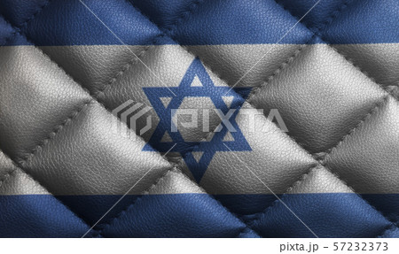 Flag of Israel on leather texture Flag of Israel on leather texture 57232373