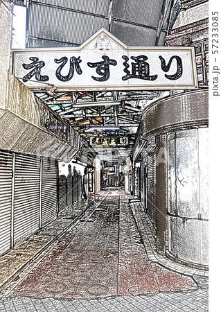 商店街　色鉛筆風 57233085