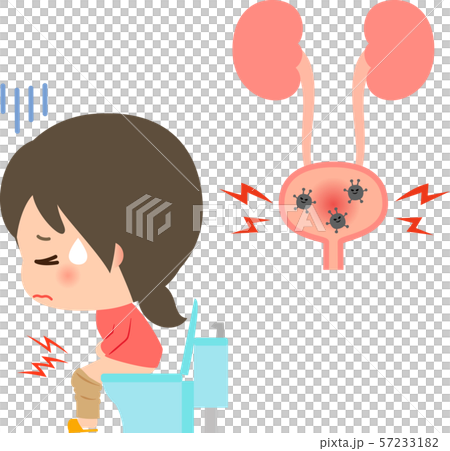 患膀胱炎和洗手間的少婦 57233182