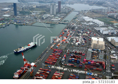 飛行機から博多港国際コンテナターミナル 飛行機から博多港国際コンテナターミナル 57233183