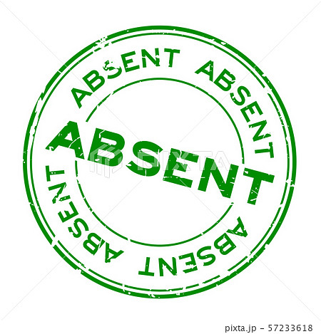 Grunge green absent word round rubber seal stamp 57233618