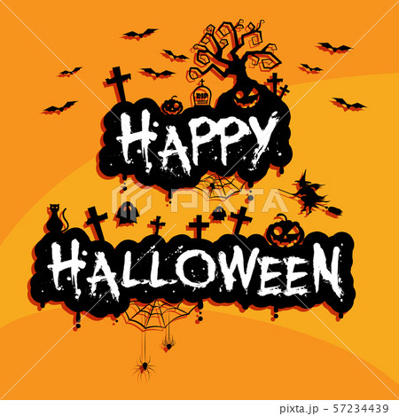 flat design background Halloween. Vector, flat design background Halloween. Vector, 57234439