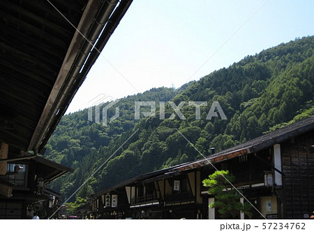 中山道　奈良井宿　宿場町　奈良井 57234762