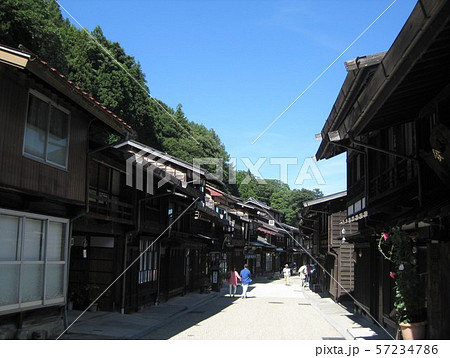 中山道　奈良井宿　宿場町　奈良井 57234786