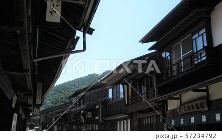 中山道　奈良井宿　宿場町　奈良井 57234792